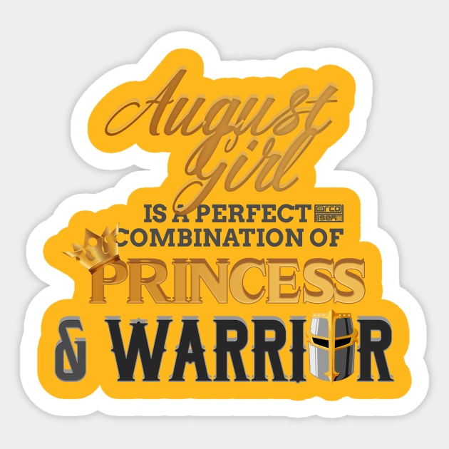 AUGUST Girl Princess Warrior Birth Month Birthday Sticker by porcodiseno